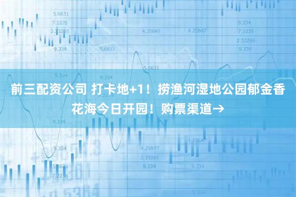 前三配资公司 打卡地+1！捞渔河湿地公园郁金香花海今日开园！购票渠道→